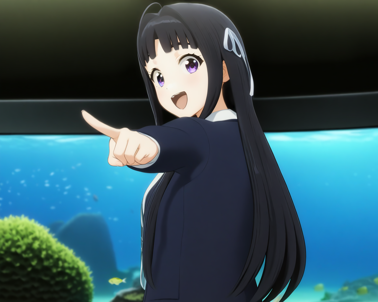 00083-3882487695-masterpiece,best quality,very aesthetic,absurdres,1girl,solo,_lora_anheang-000012_1_,smile,open mouth,surprised,pointing to the.png